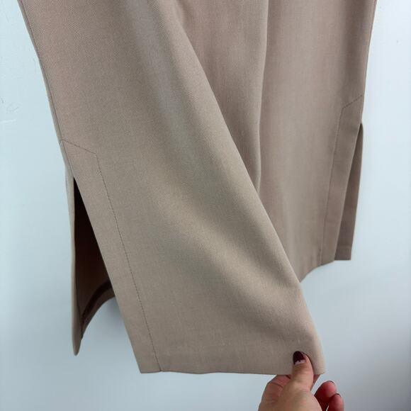 MINIMALIST Longline Top – Trina Turk High Neck Side Slit Neutral – Size 6 - Picture 4 of 9